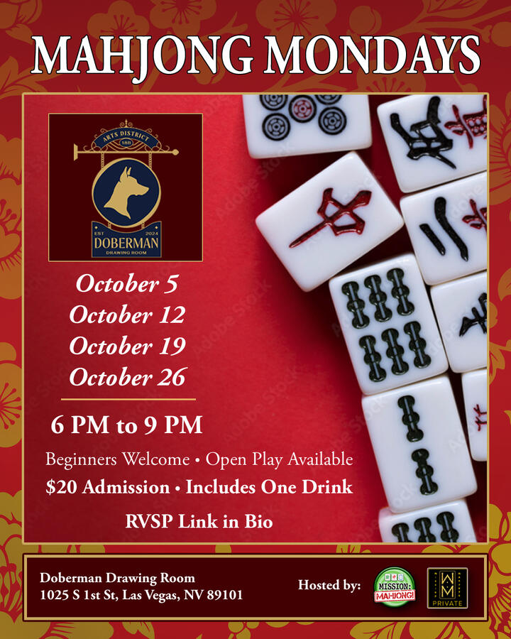 Las Vegas Mahjong Events - Mahjong Mondays at the Doberman Drawing Room