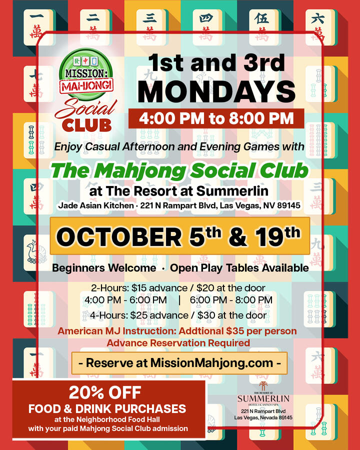Las Vegas Mahjong Events - Mahjong Social Club at The Resort at Summerlin
