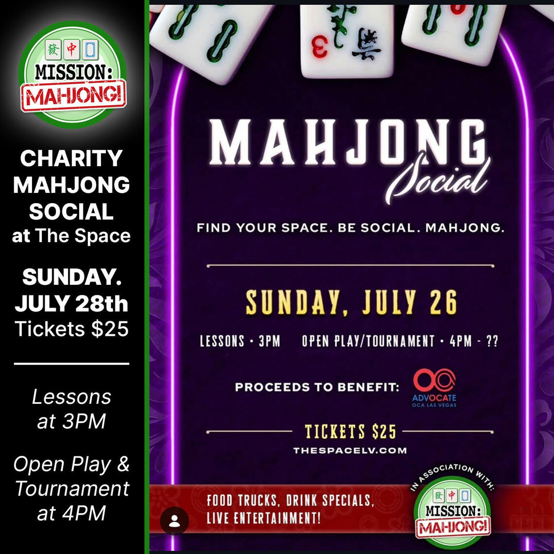 Mission: Mahjong! Las Vegas Mahjong event in Las Vegas: Mahjong Social at The Space