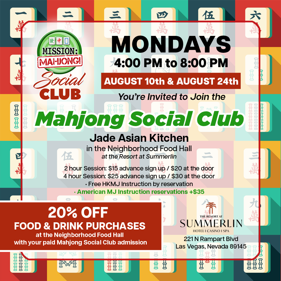 Mission: Mahjong! Las Vegas Mahjong event in Las Vegas: Mahjong Social Club at the Resort at Summerlin